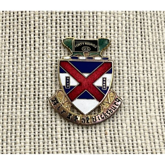 US Army Pin 13th Infantry Regiment First At Vicksburg DI Unit Crest Forty Rounds - Picture 4 of 6